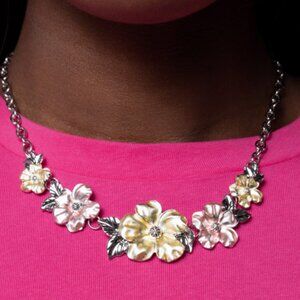 Floral multi-color necklace - Bouquet Brilliance - Yellow